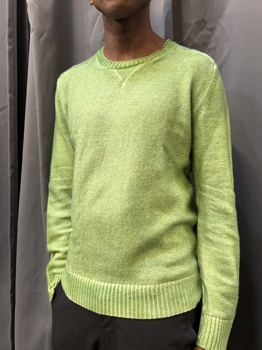 green 2 tone wool jumper