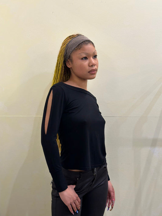Long sleeve cut out top s/m