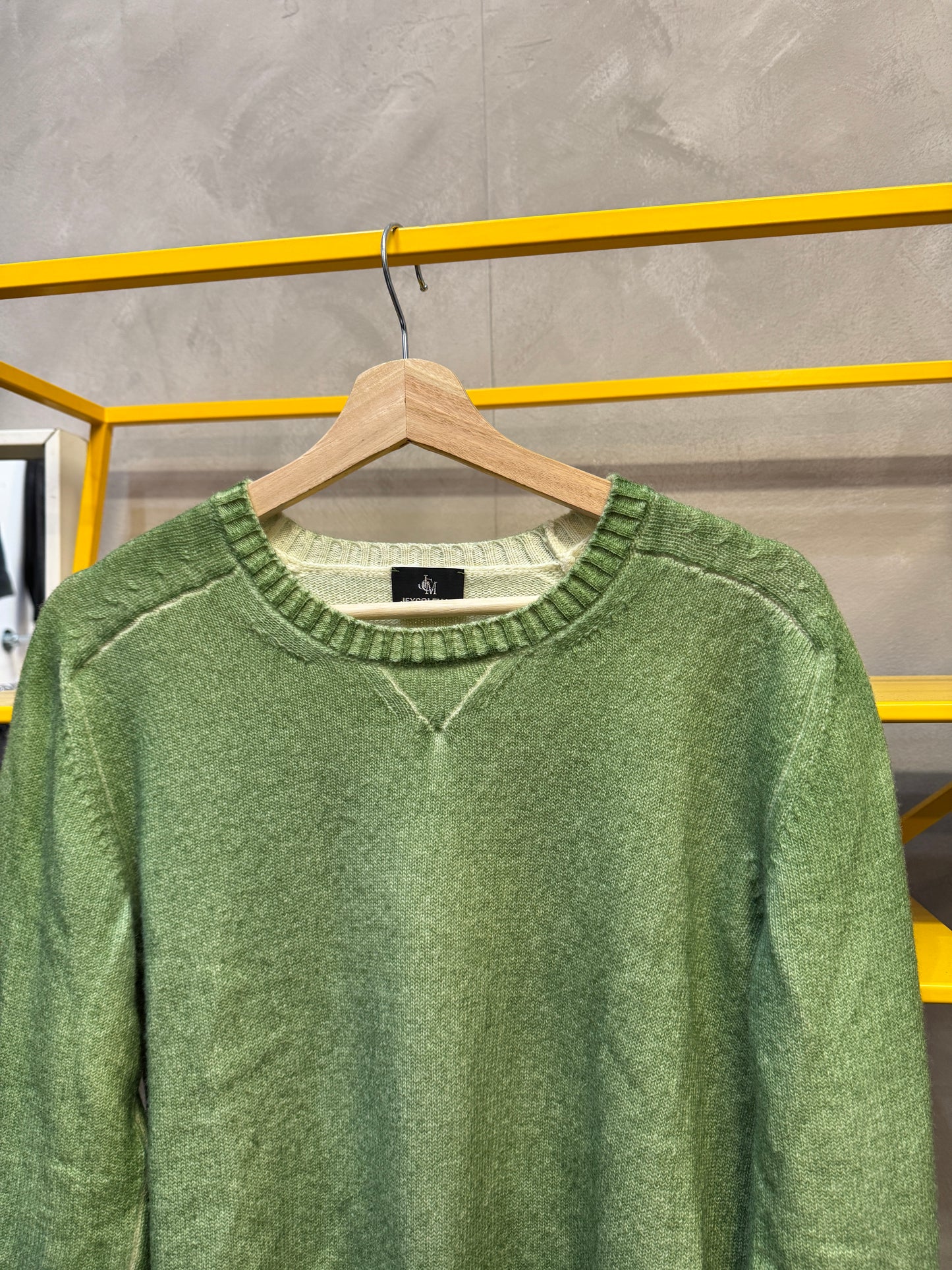 green 2 tone wool jumper