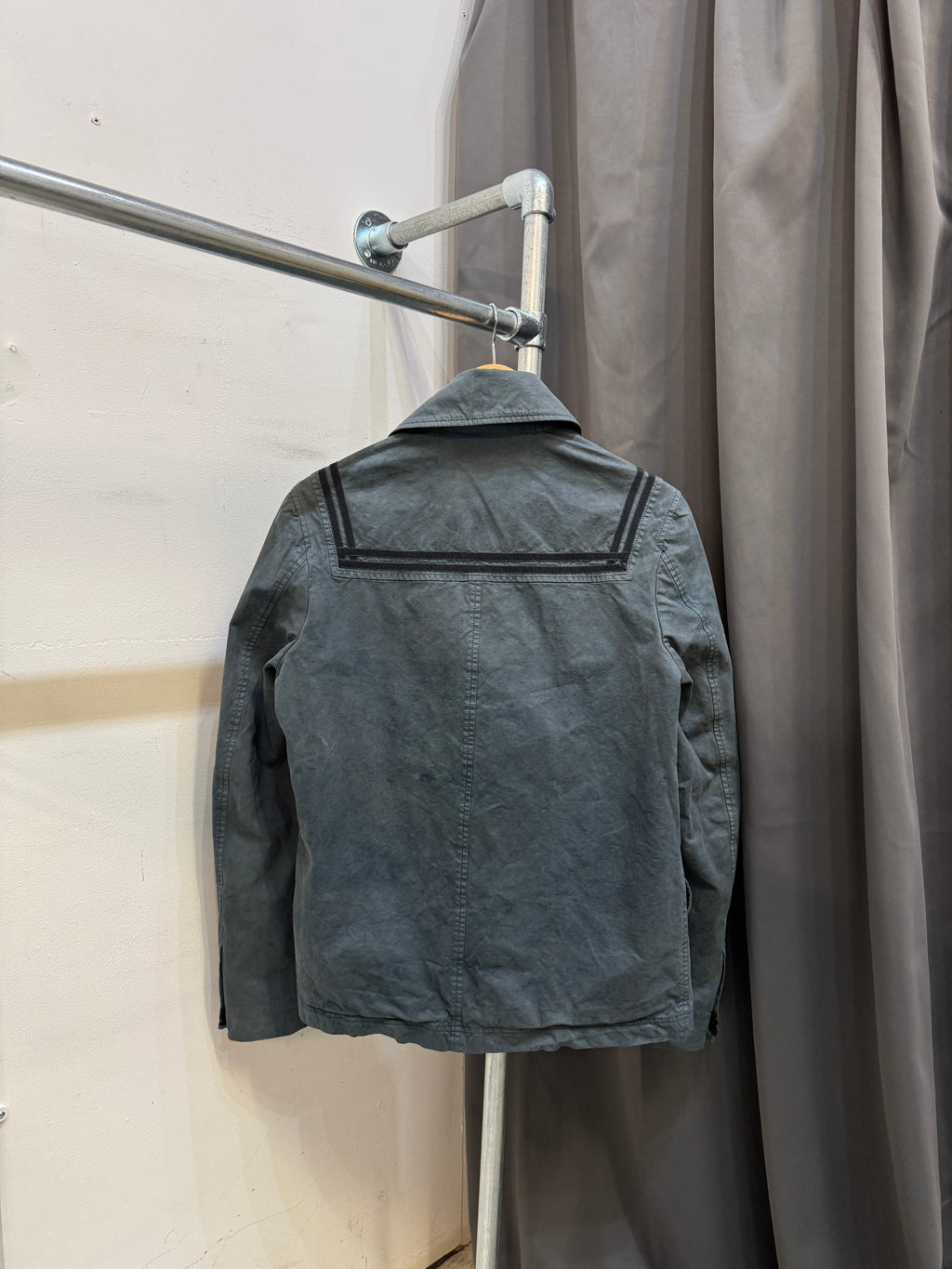 blue military jacket