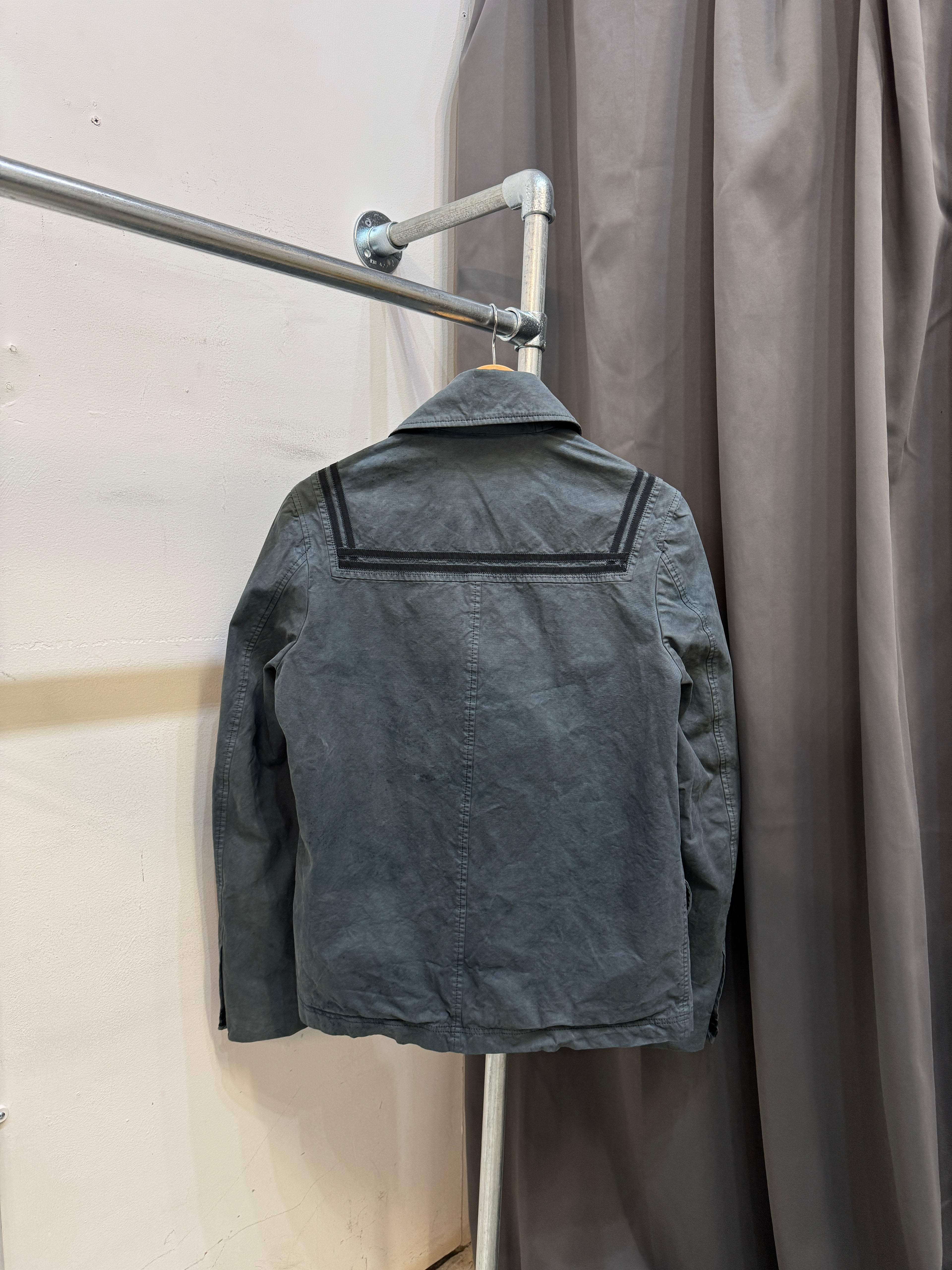 blue military jacket