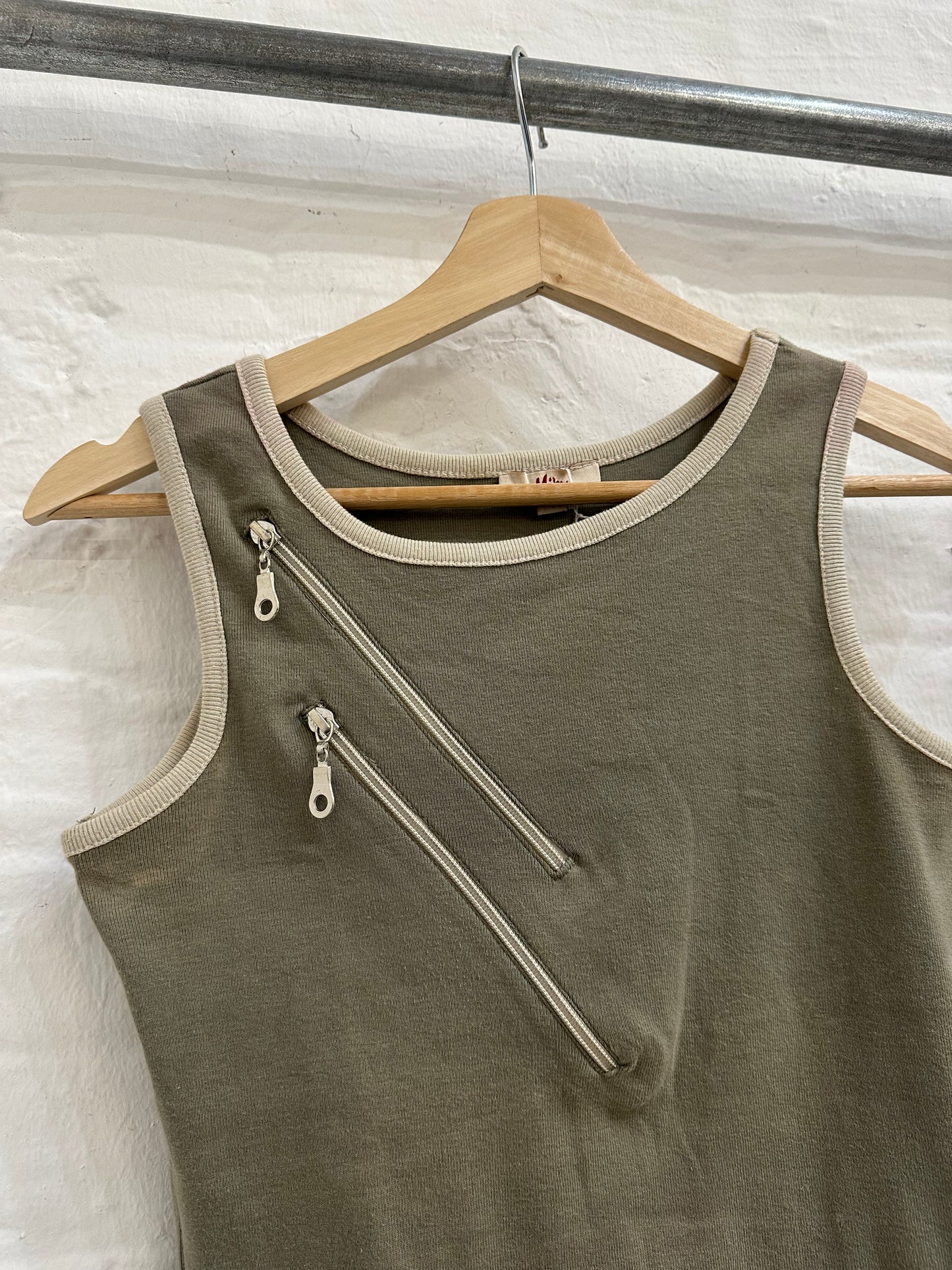 French Brand double zip Tank Top