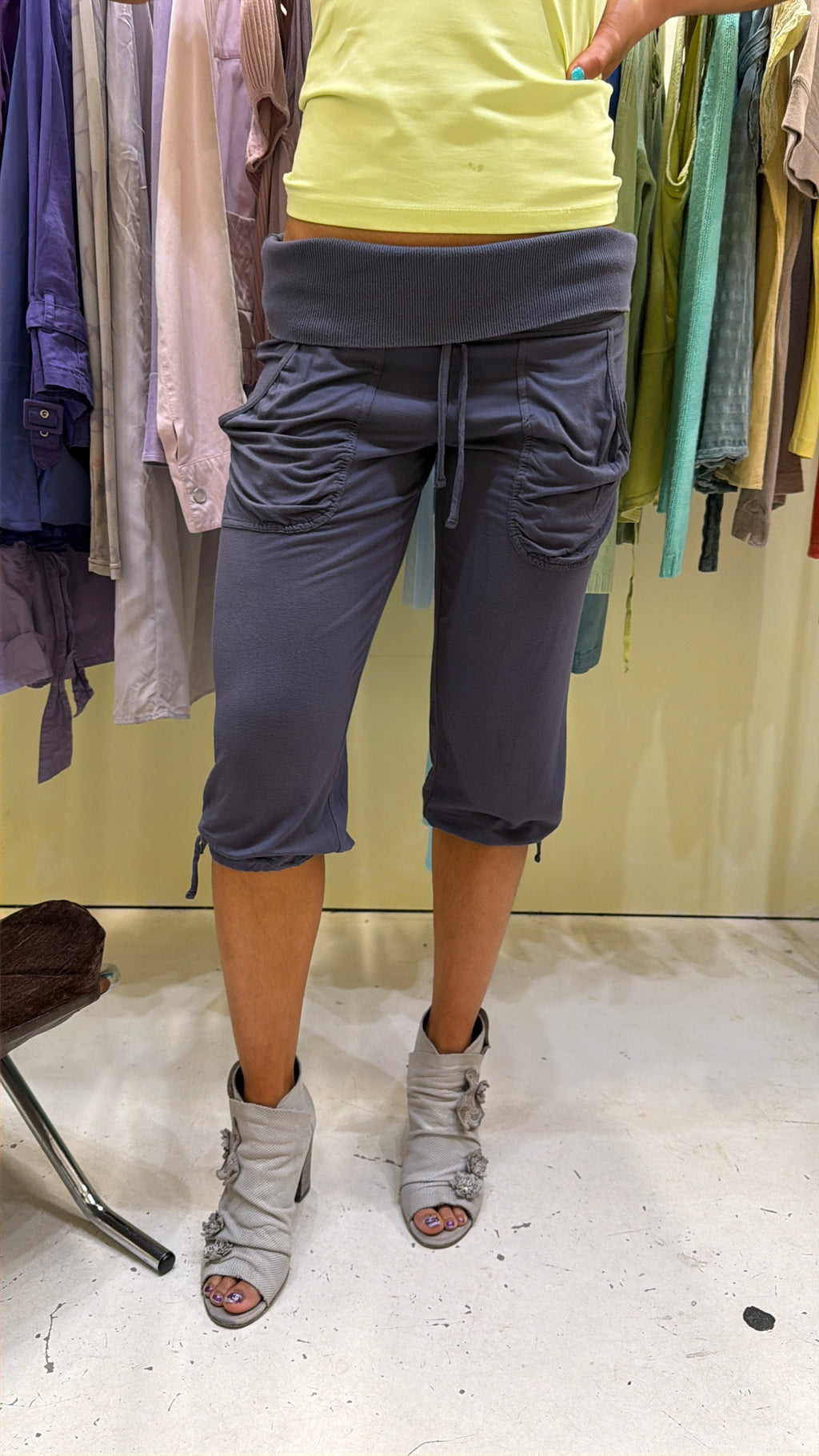 Foldover capris small navy