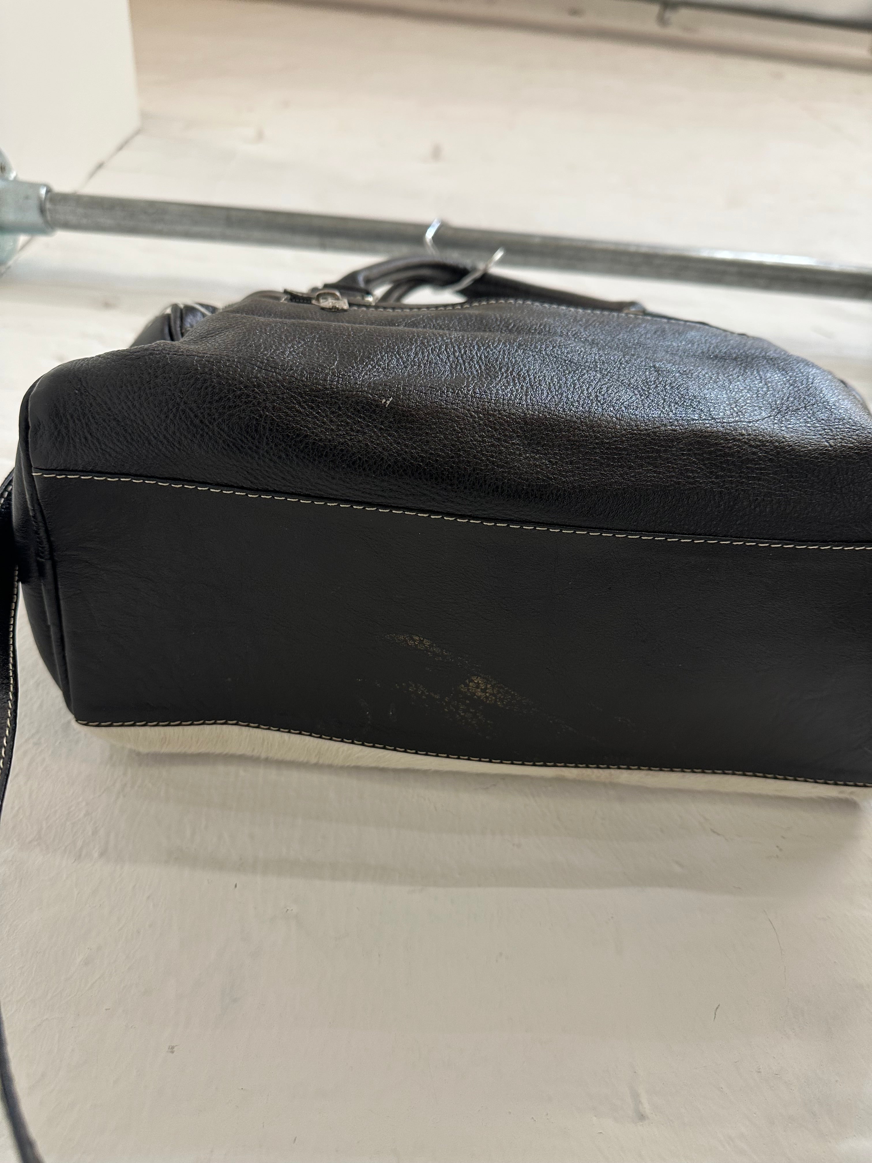 Cow hide shoulder bag