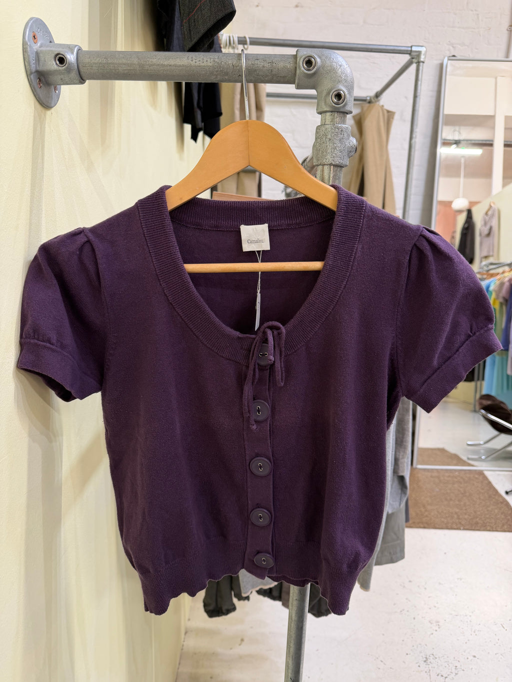 Cropped cardigan medium plum