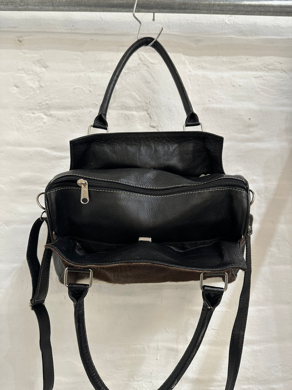 Cow hide shoulder bag