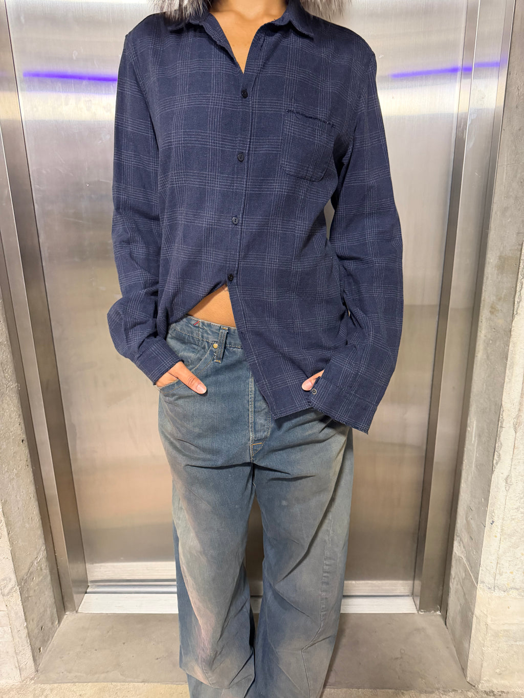 Oversized plaid shirt large