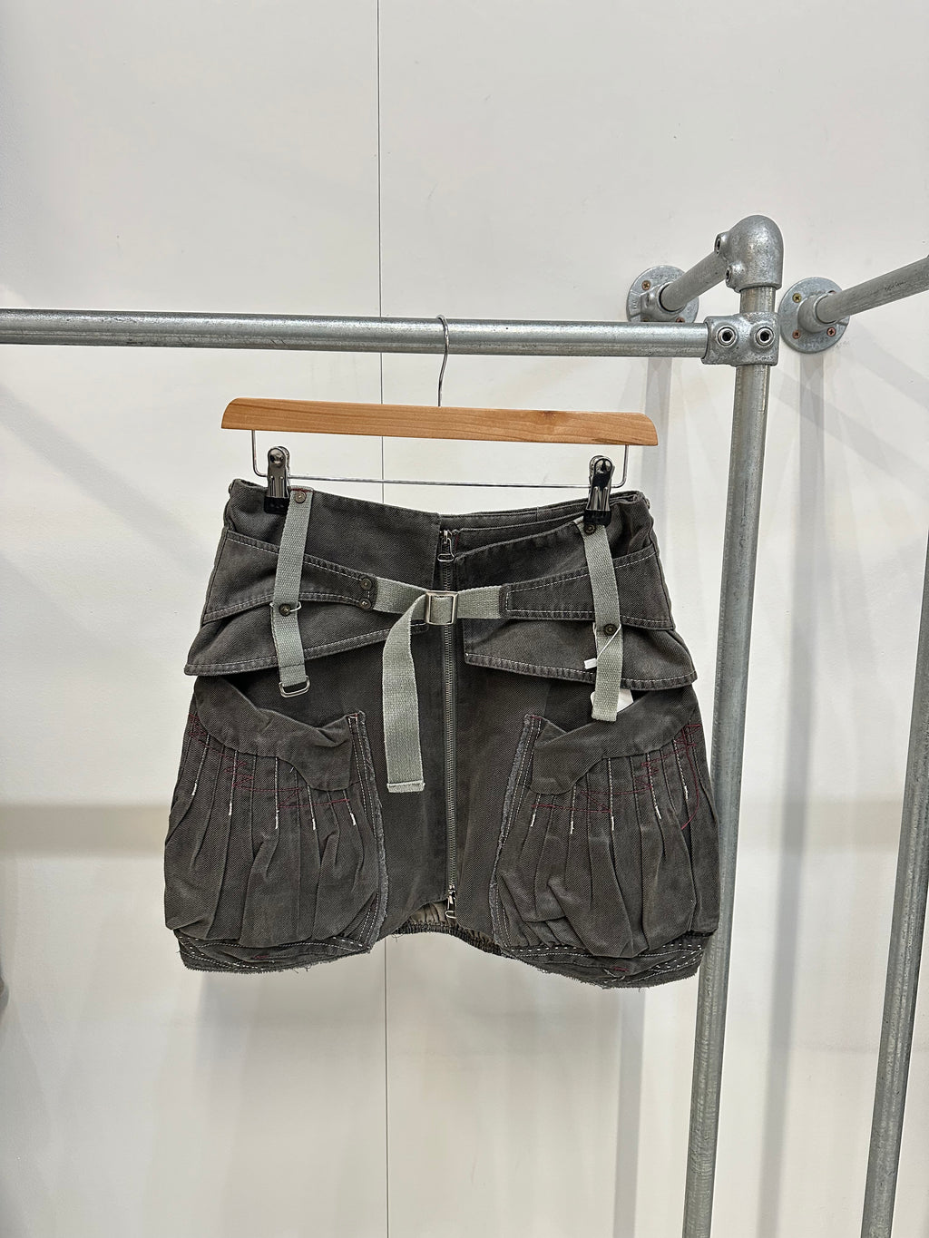 Vintage denim belted skirt