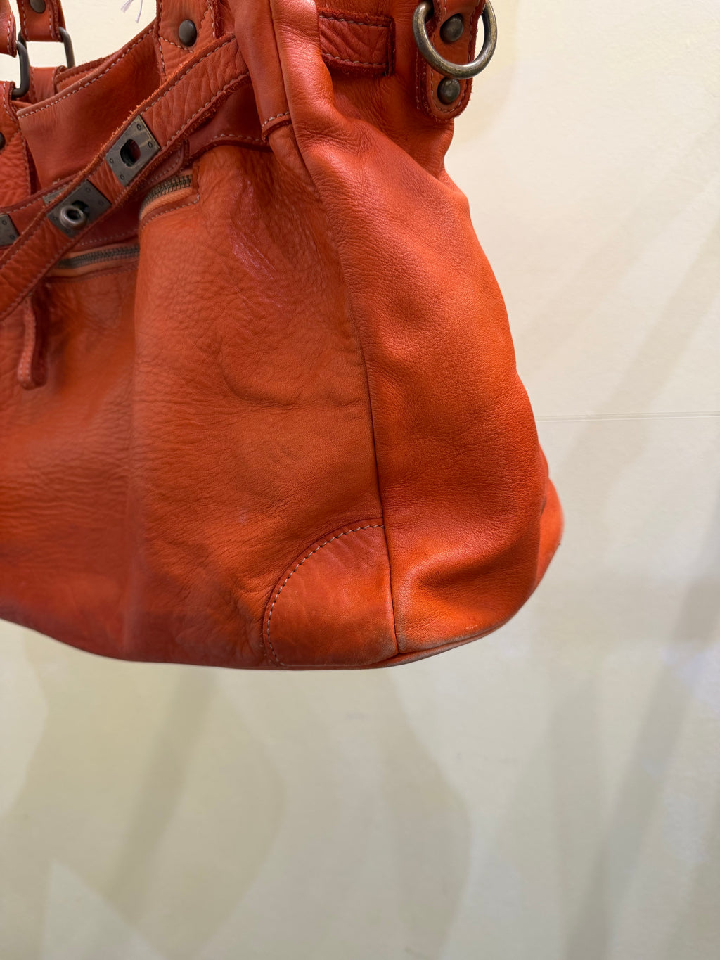 Orange leather Firkin