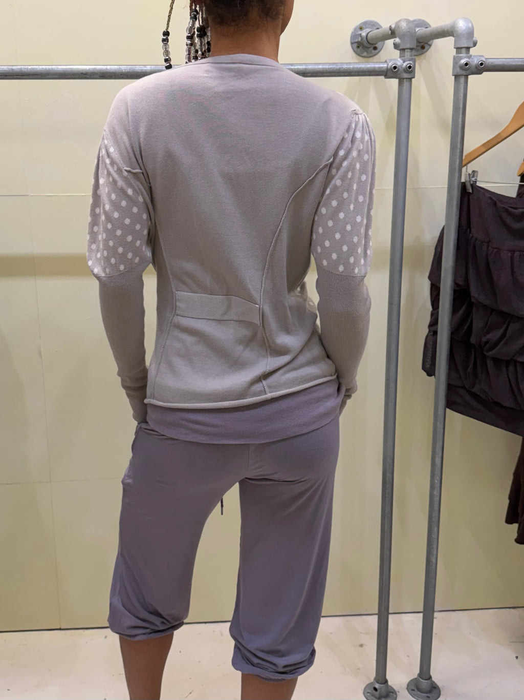 Polka dot wrap cardigan medium