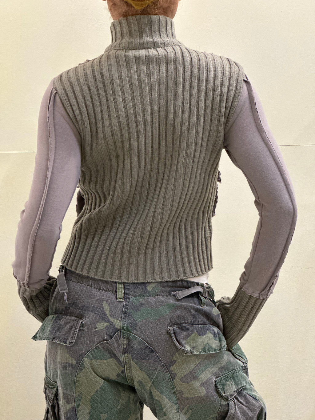 Vintage knit zip up s/m
