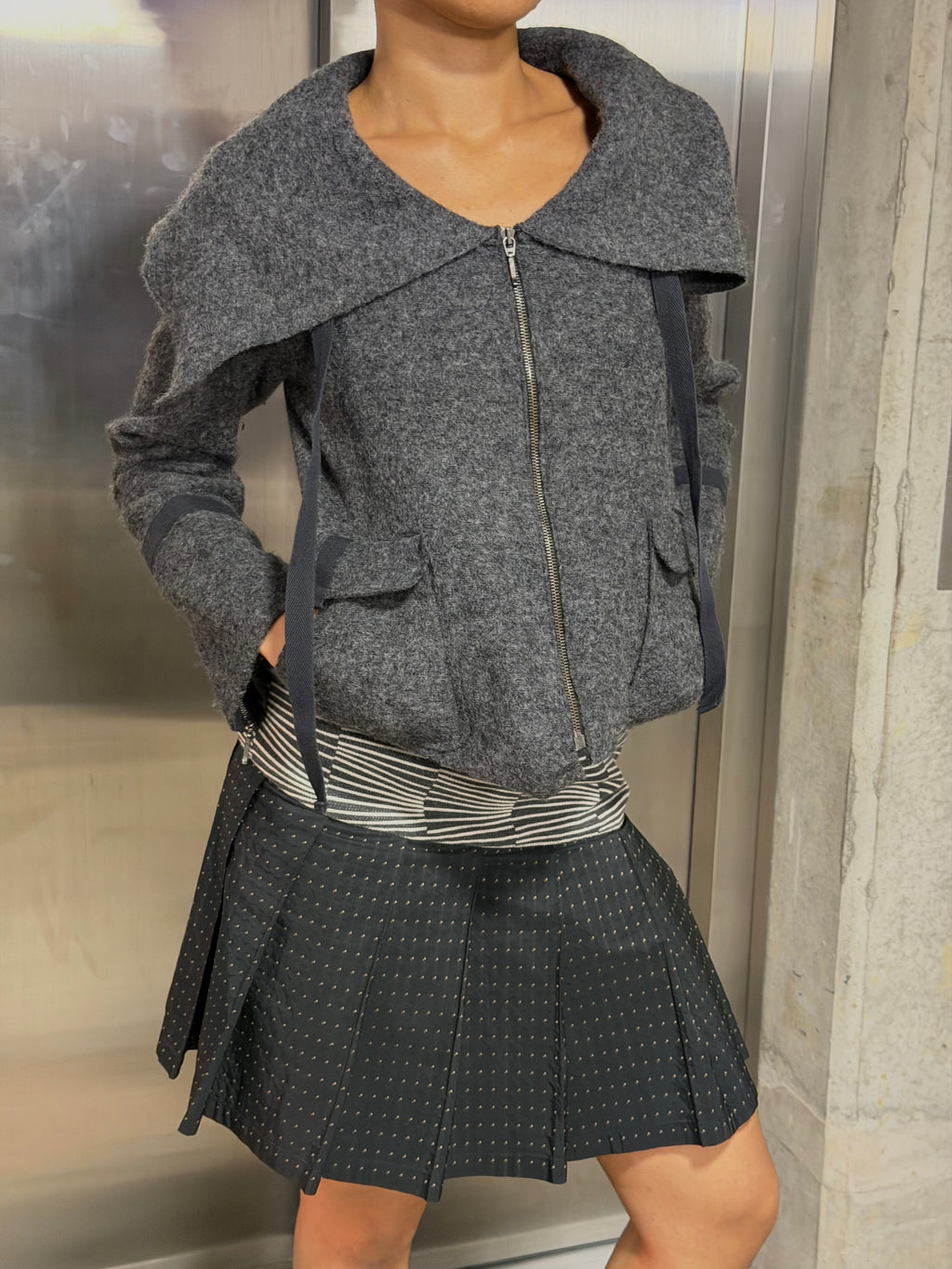 Wool zip up  jacket small