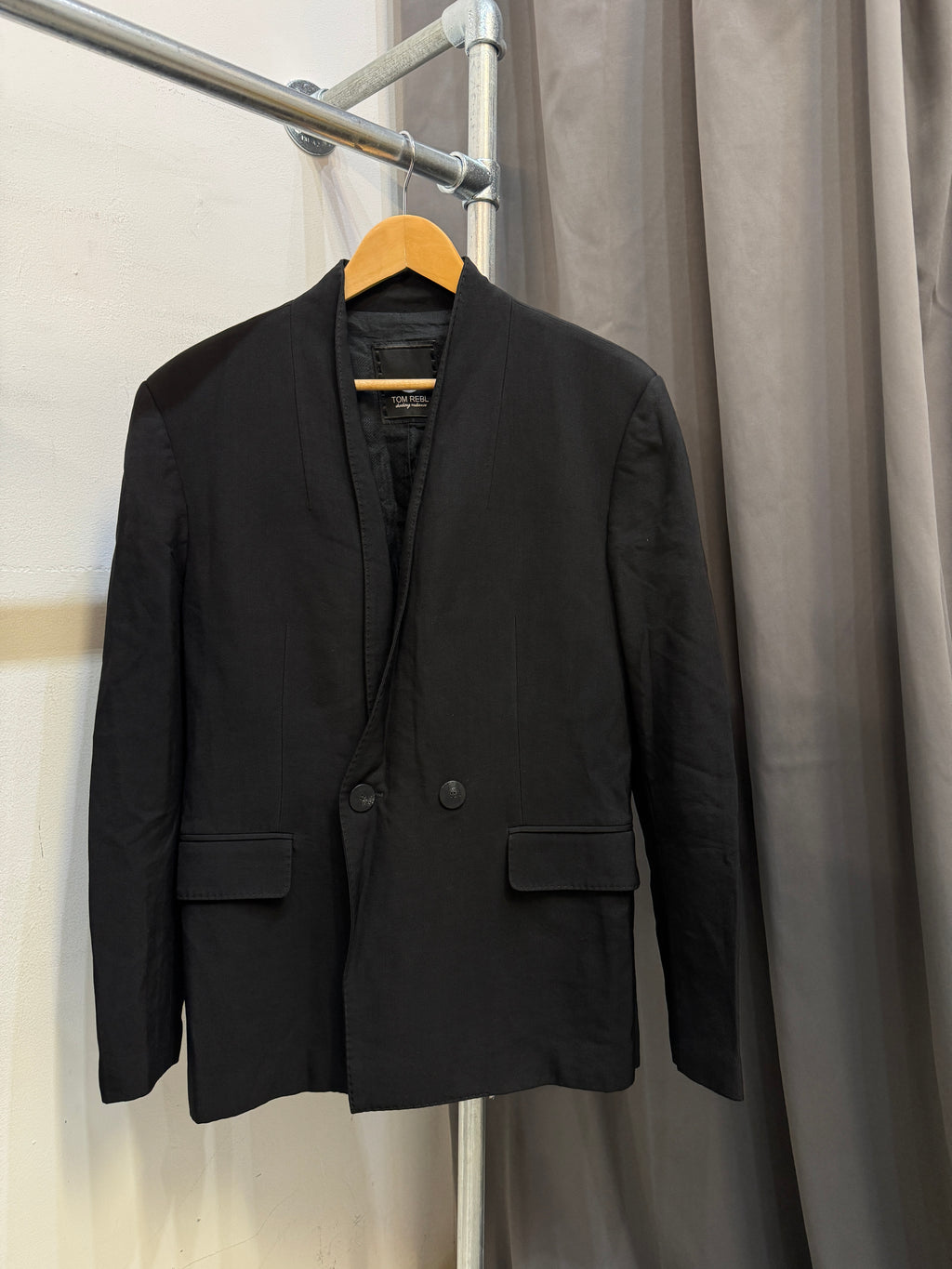 collarless men’s blazer jacket