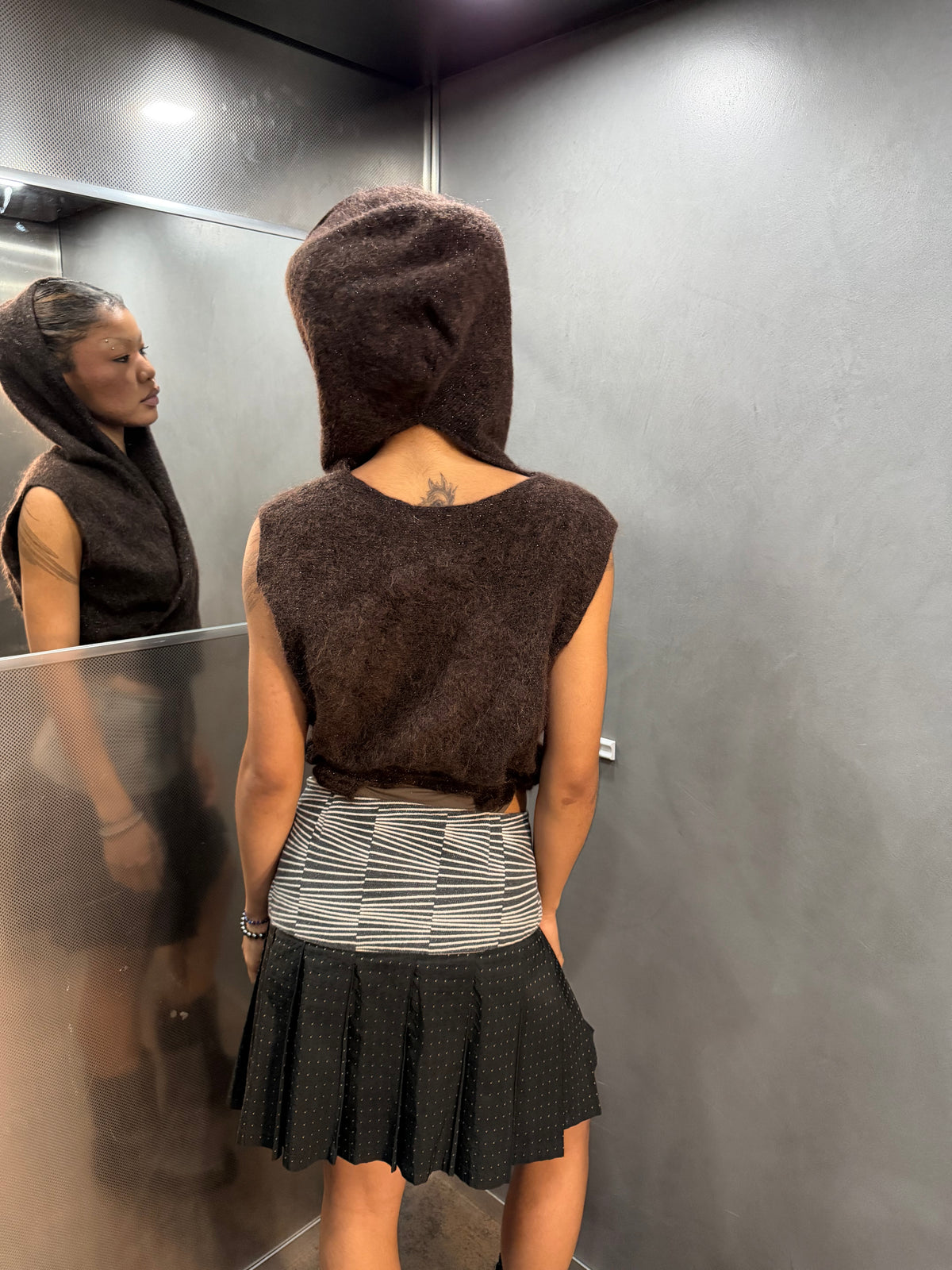 Sarah Pacini hooded wrap knit