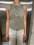 French Brand double zip Tank Top
