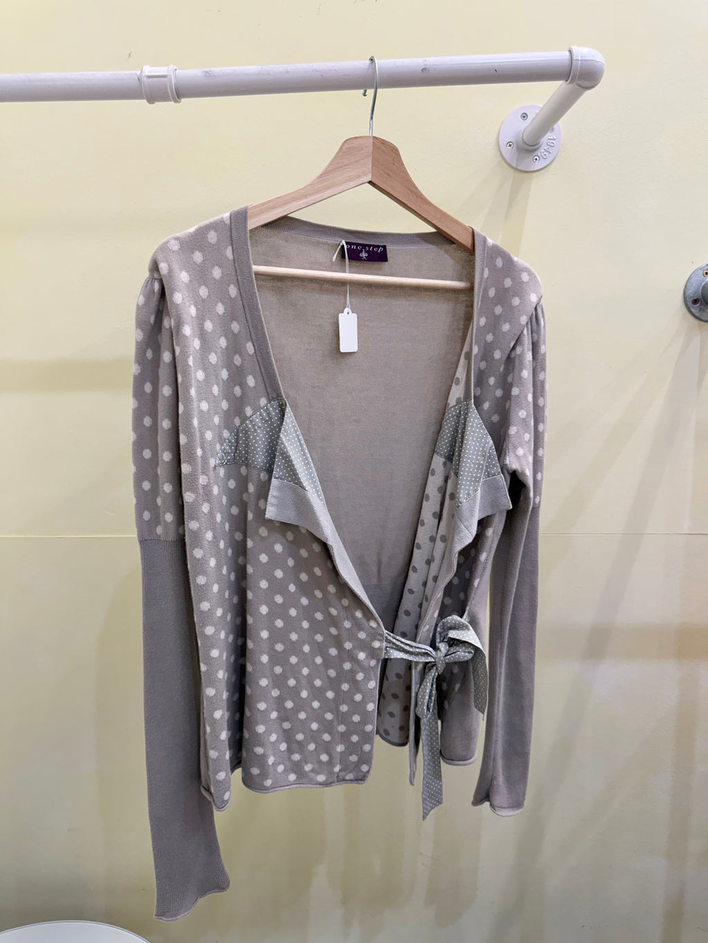 Polka dot wrap cardigan medium