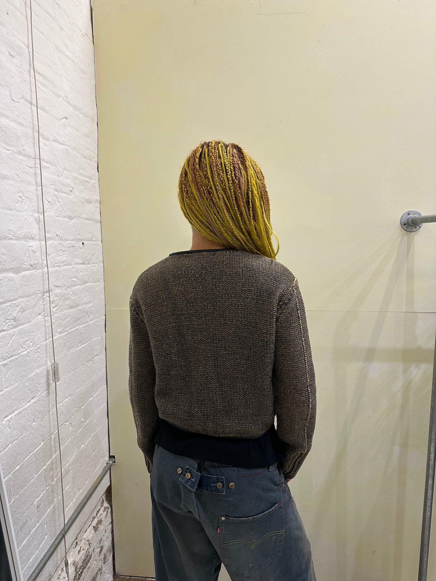 Asymmetric zip knit medium