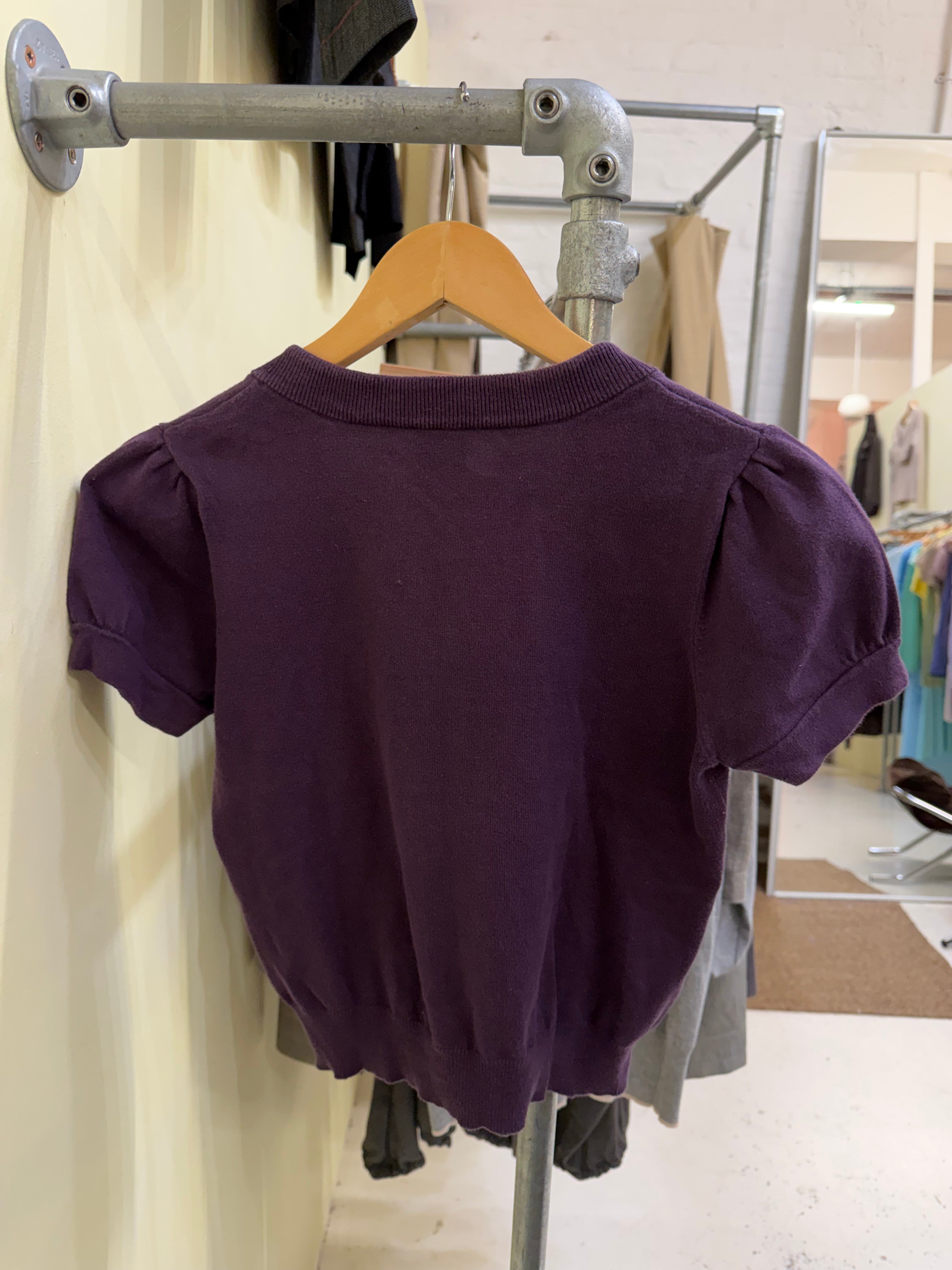 Cropped cardigan medium plum