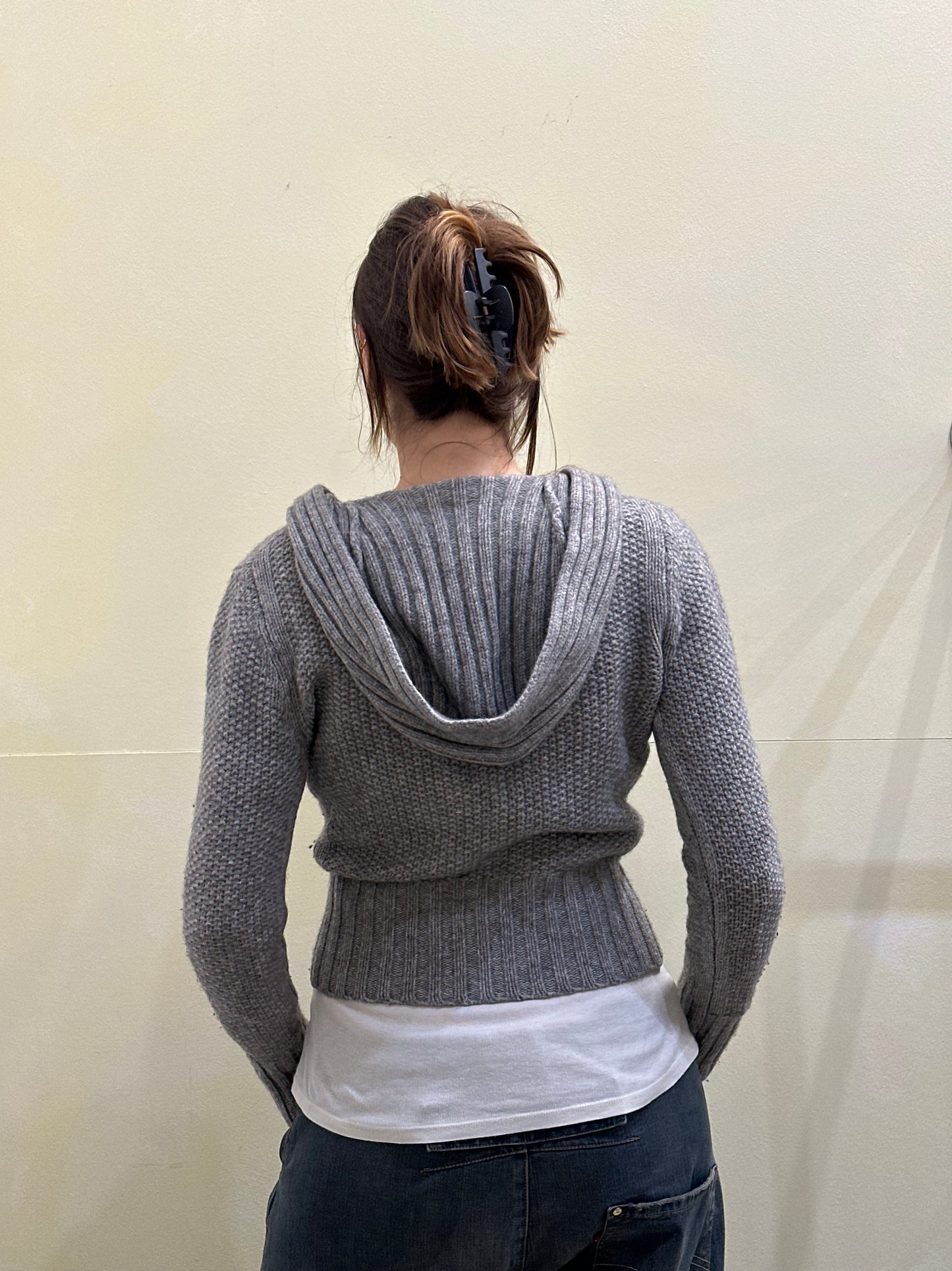 Esprit wool blended hooded knit medium