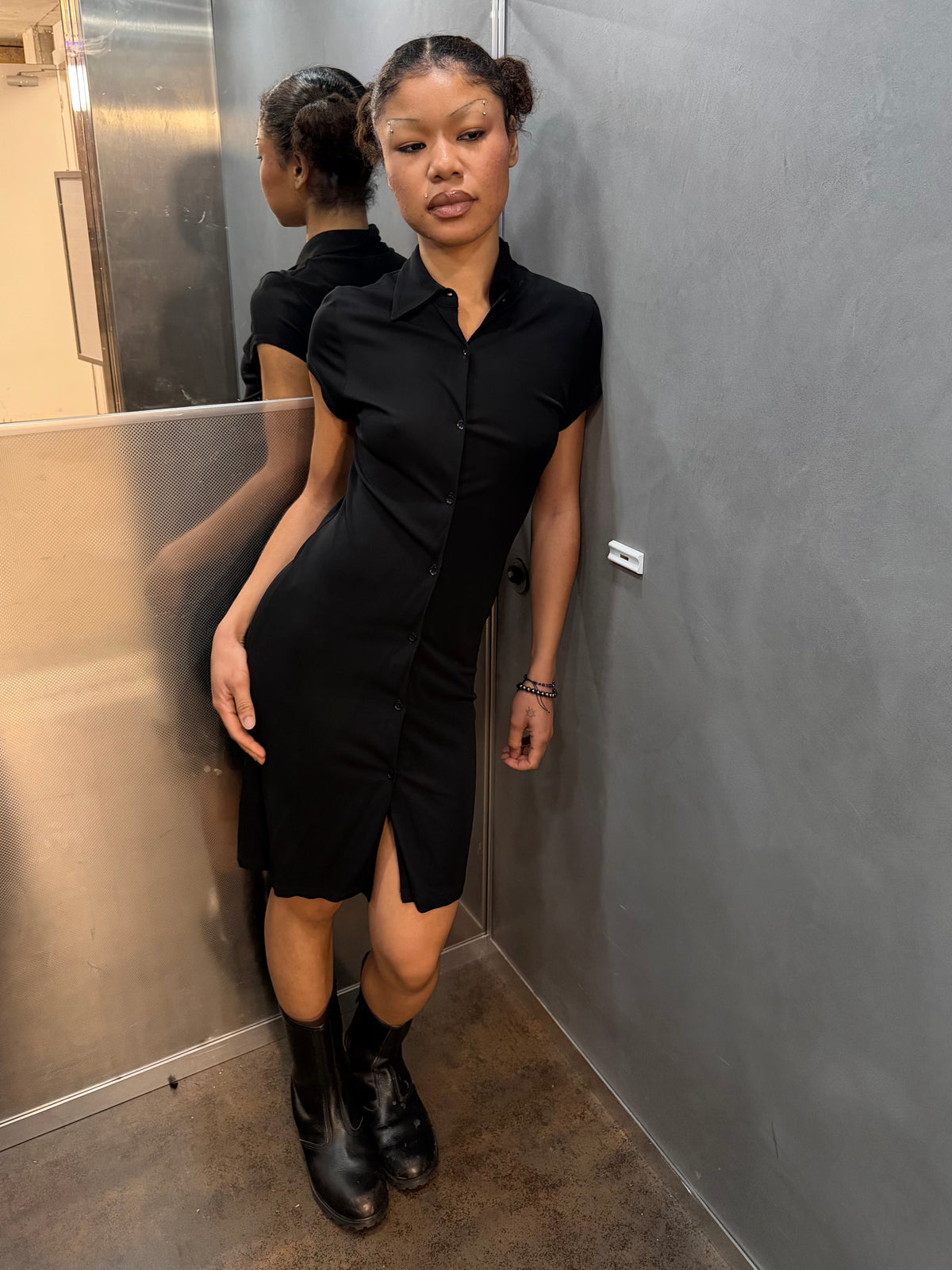 90s CK button up dress small