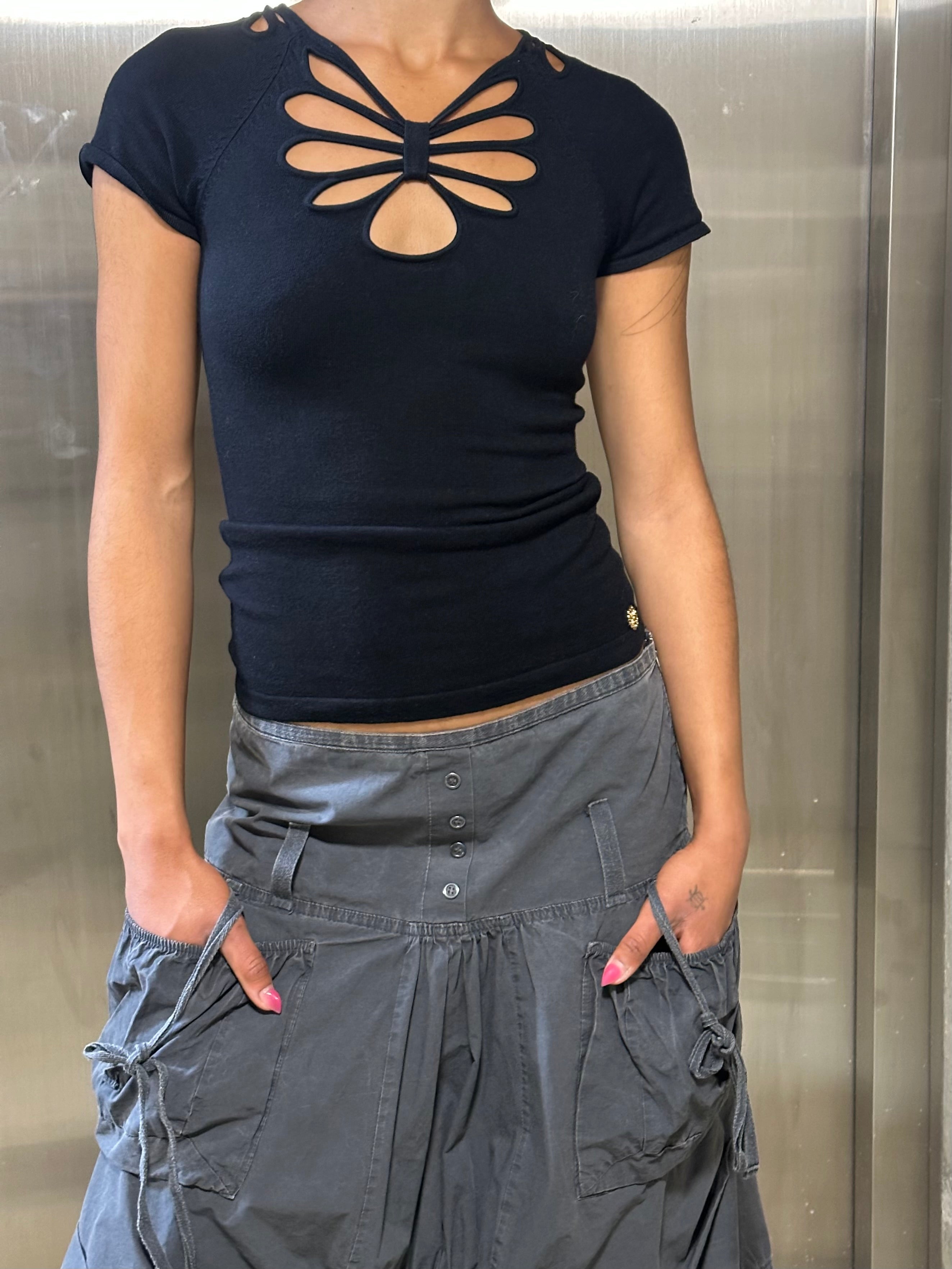 Morgan de Toi  cut out tee small black