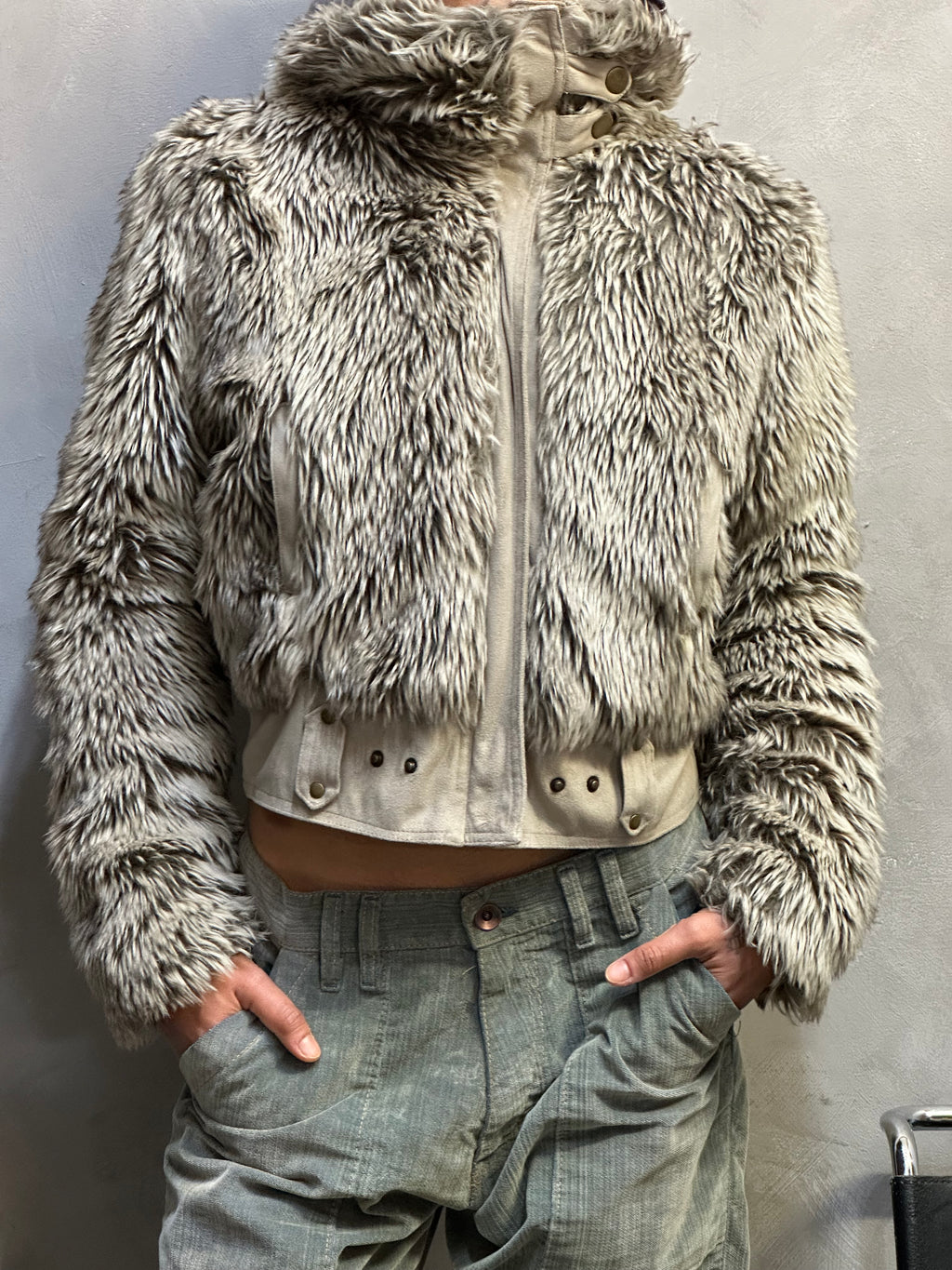 Faux fur coat large