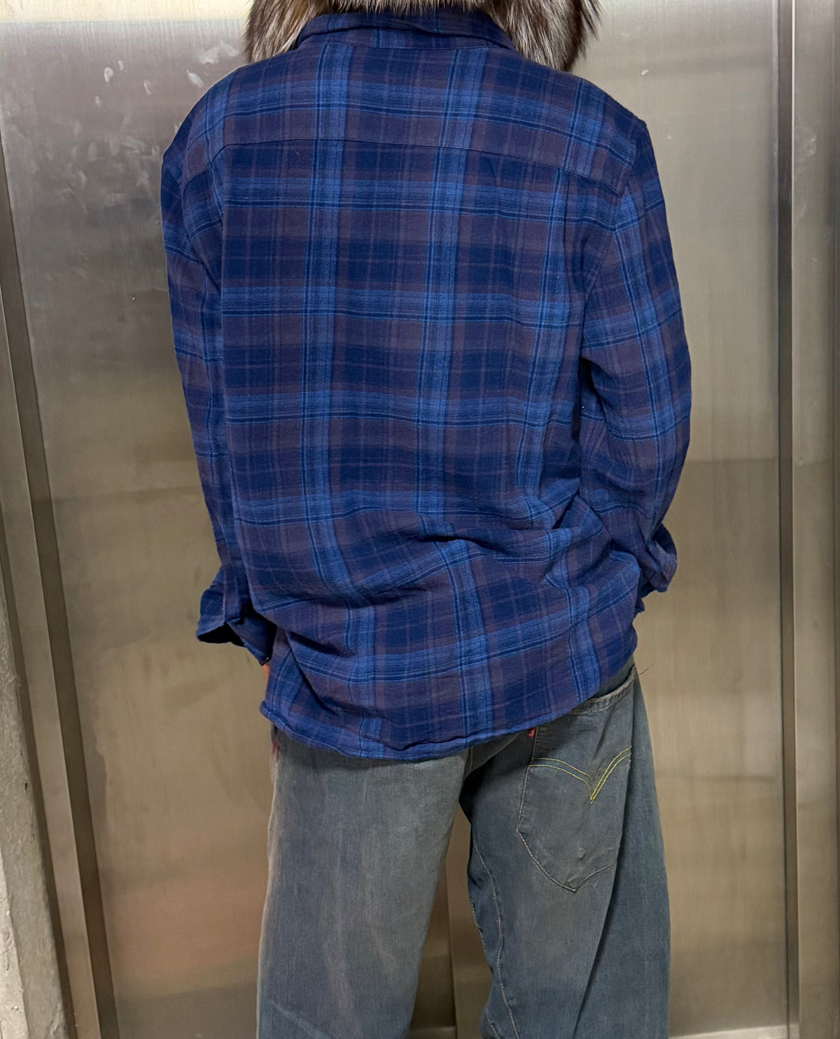Oversized plaid shirt large
