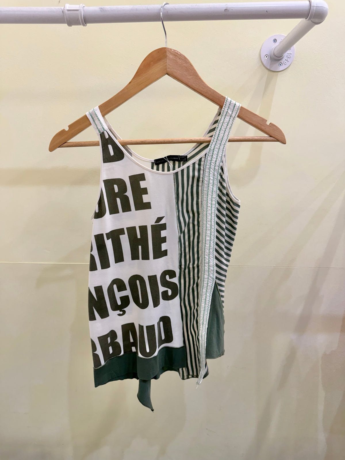 Marithe Francois Girbaud asymmetric graphic Tank M/L