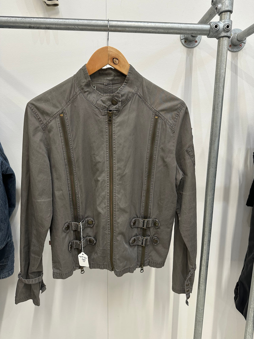 Vintage multi zip jacket large