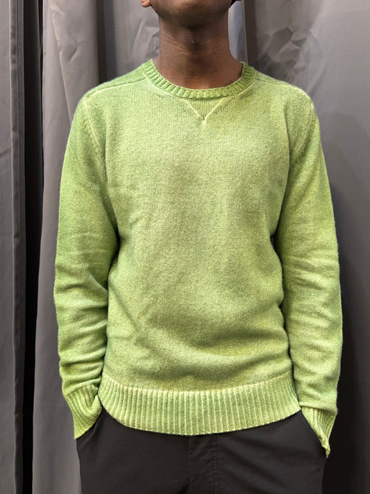 green 2 tone wool jumper