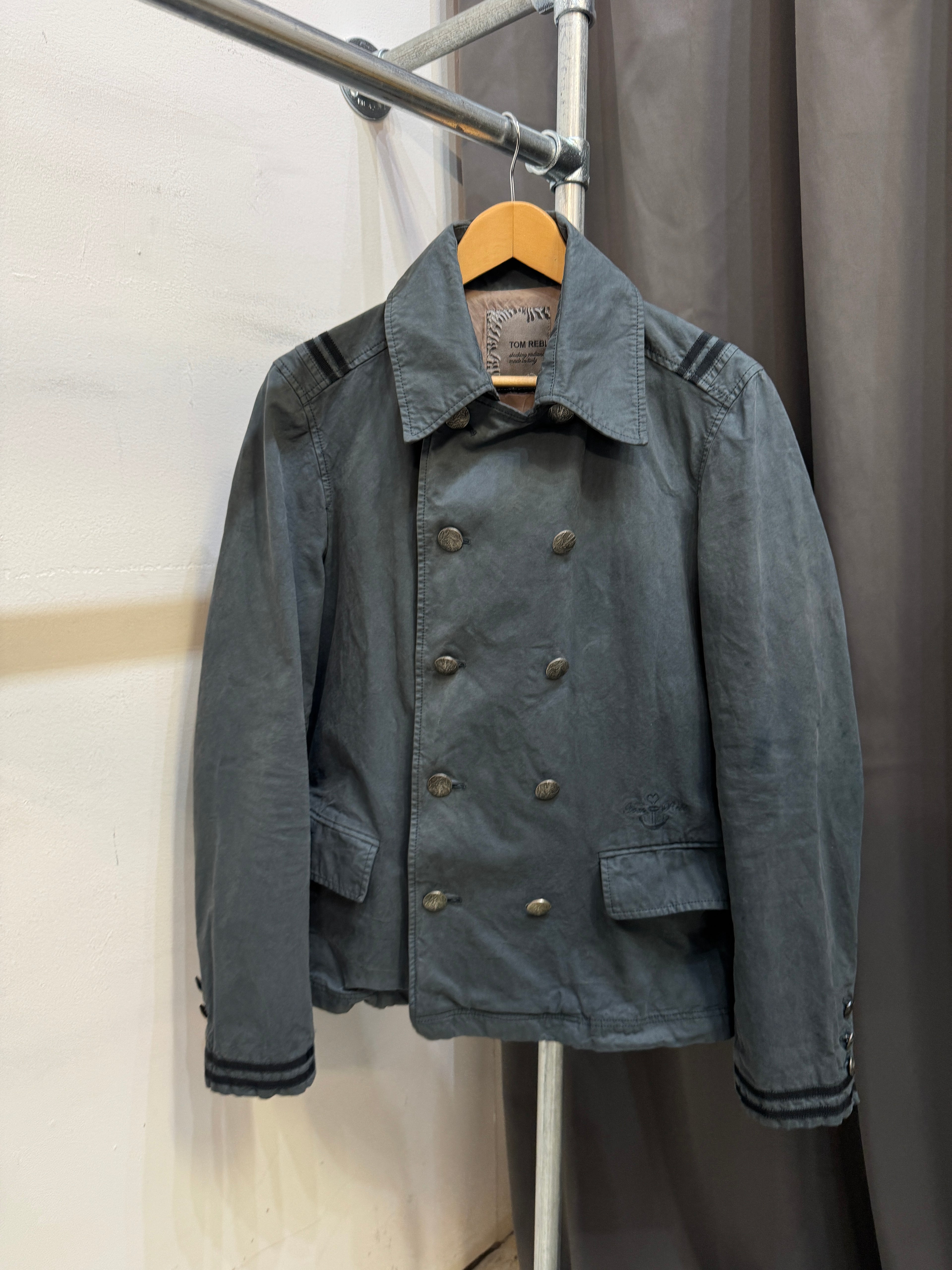 blue military jacket