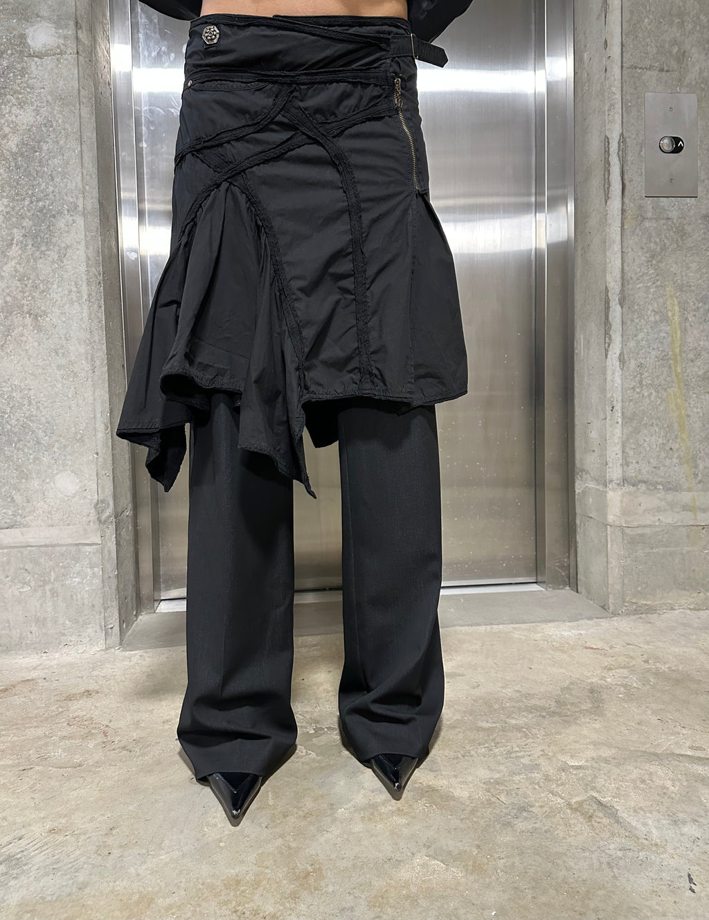 French brand  asymmetric midi skirt