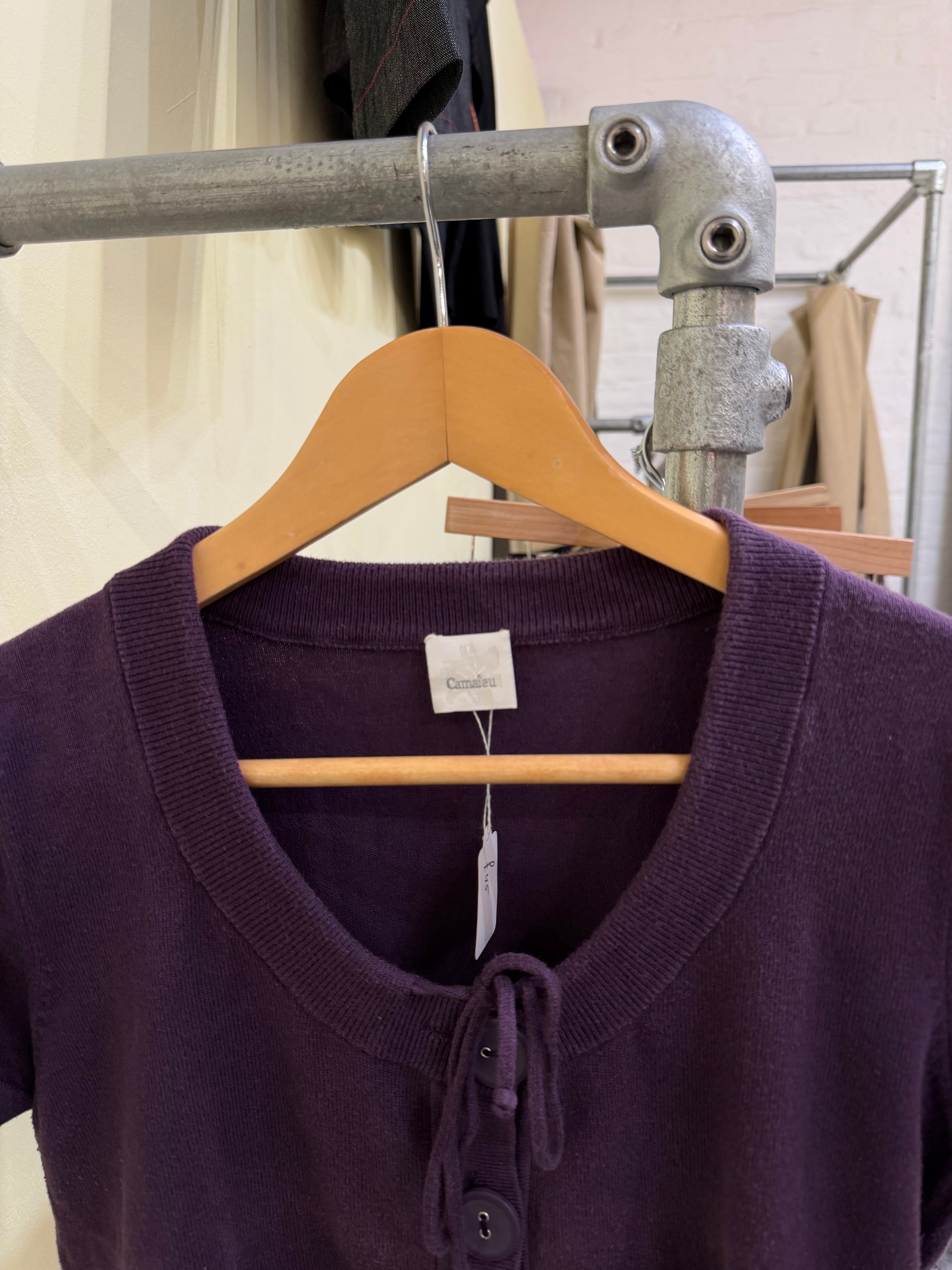 Cropped cardigan medium plum