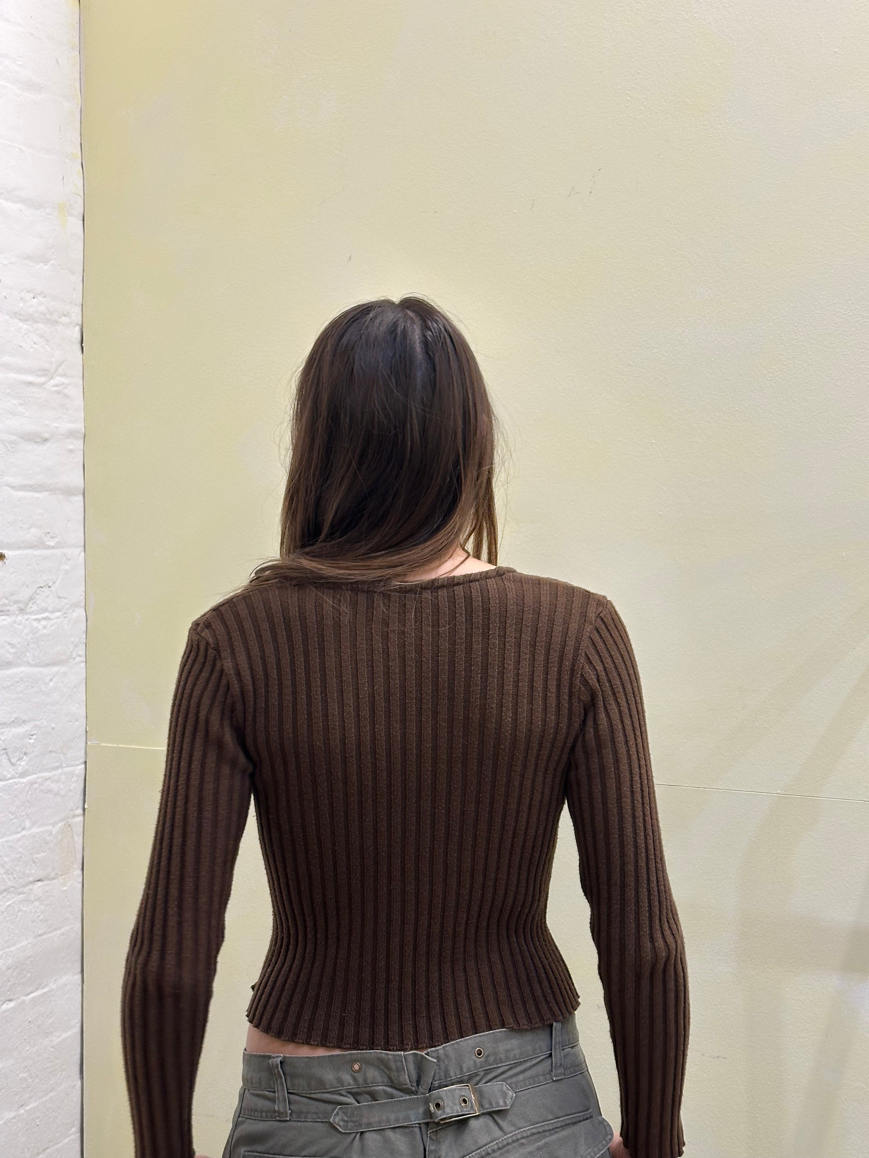 Double zip ribbed knit small