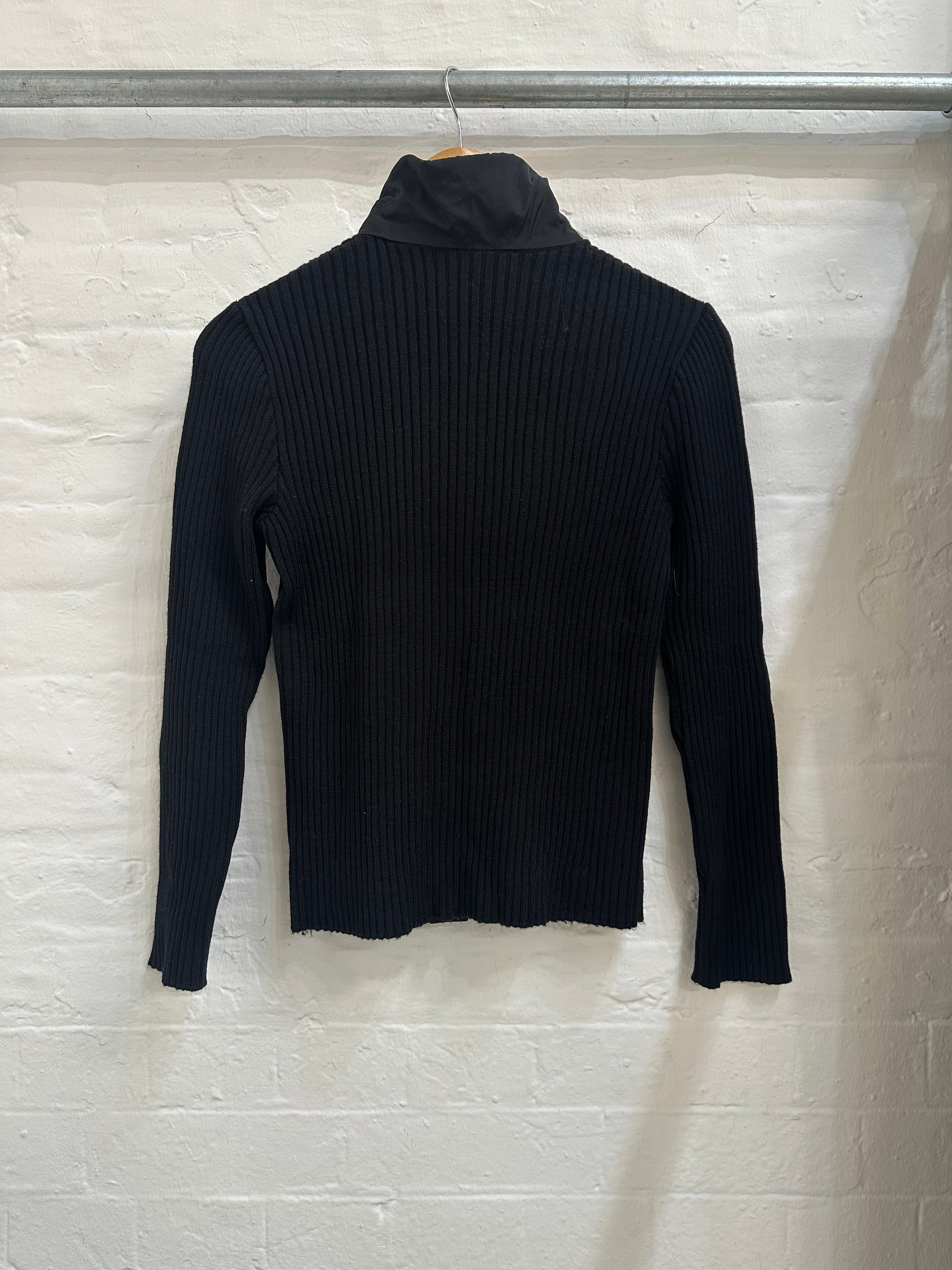Ribbed high collar jacket M/L