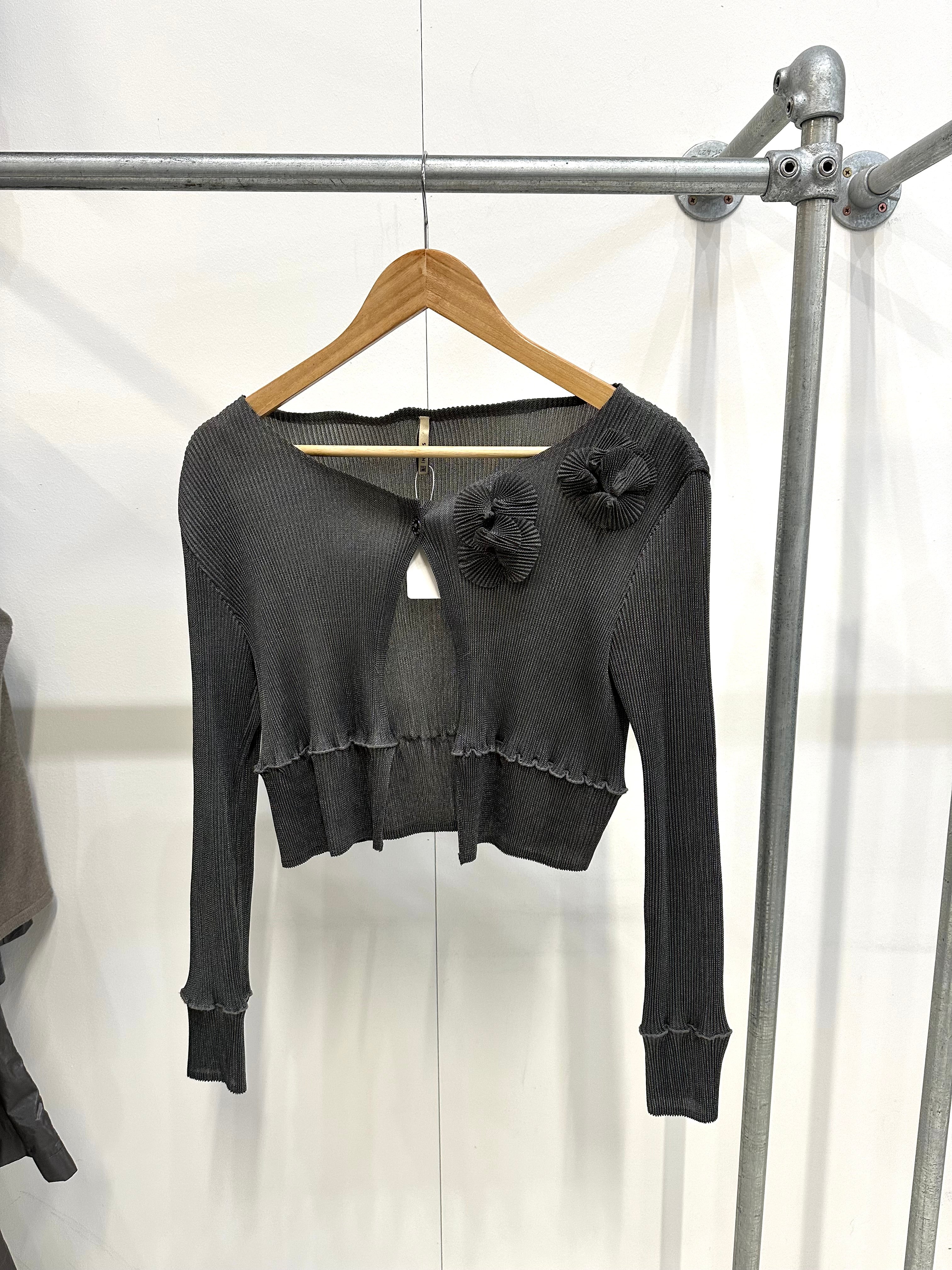 vintage Indies pleated cardigan small
