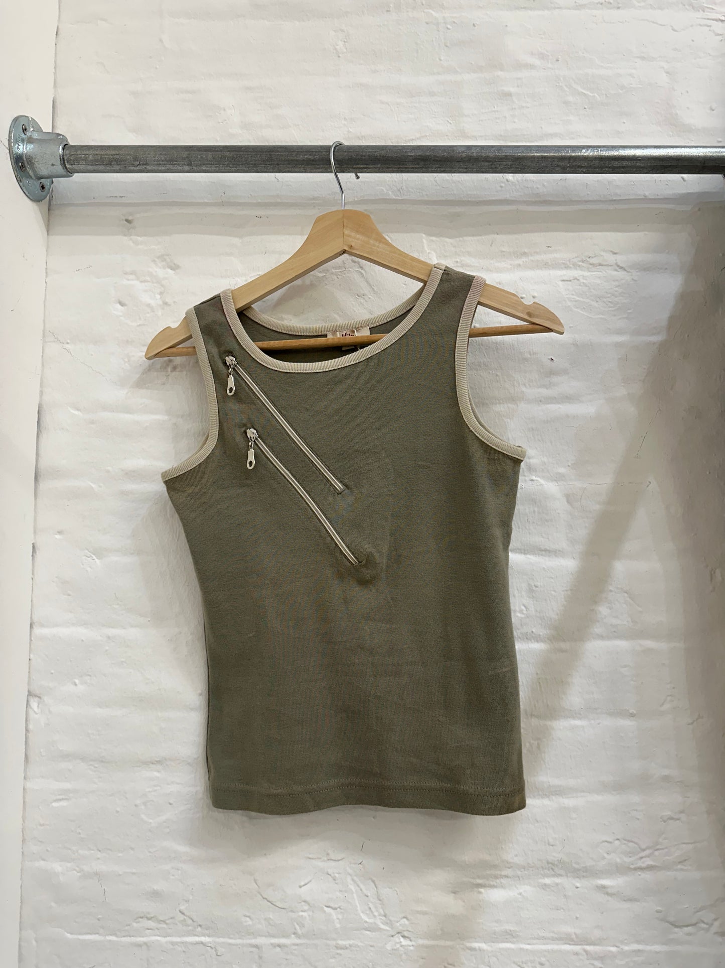 French Brand double zip Tank Top