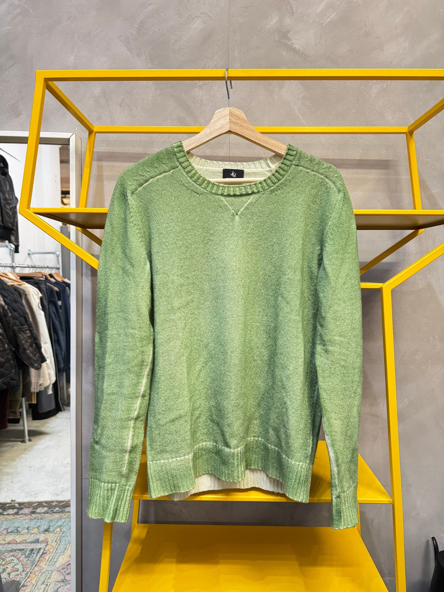green 2 tone wool jumper
