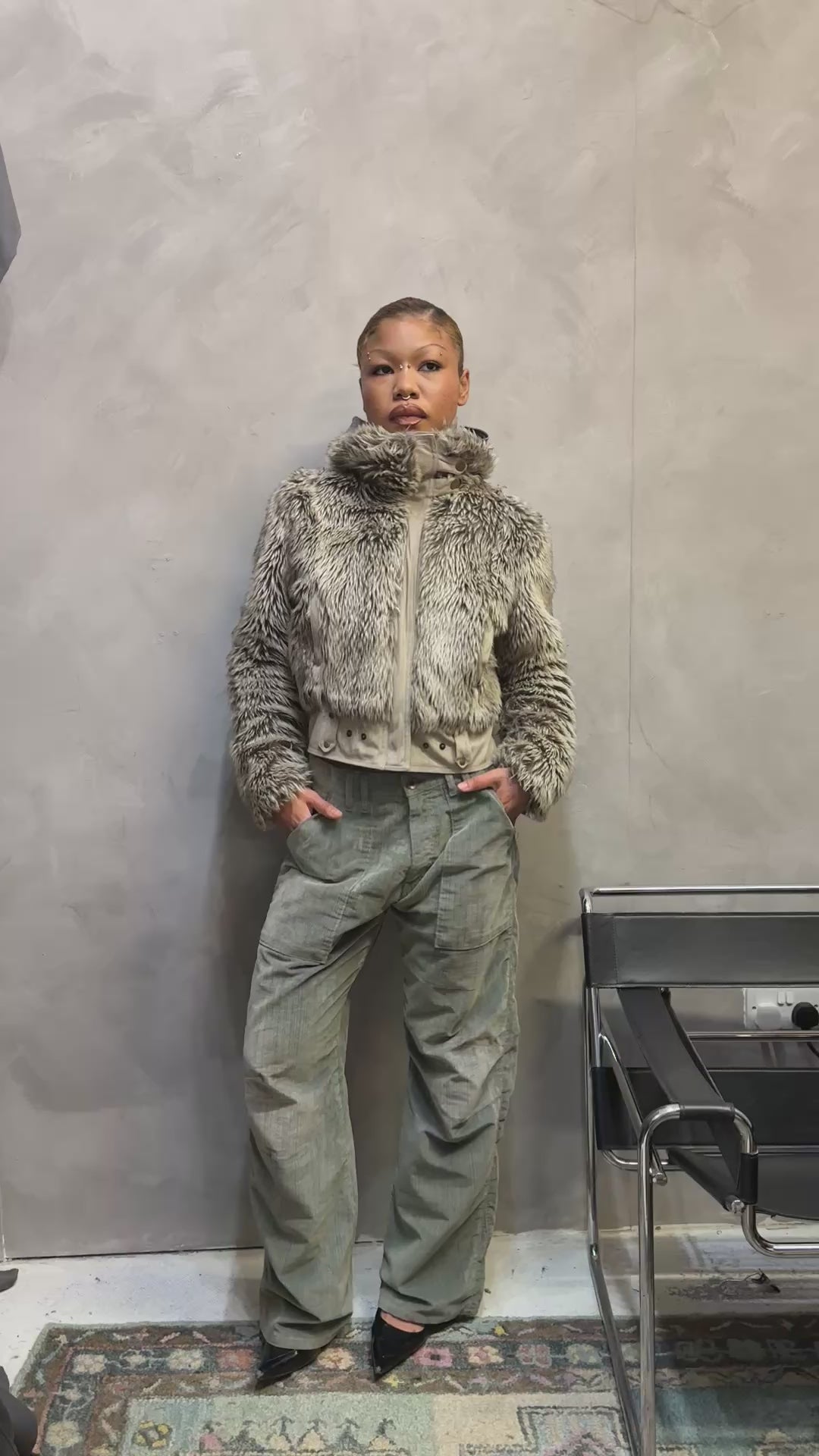 Faux fur coat large