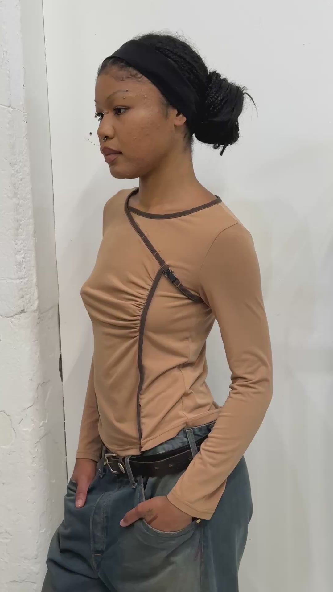Long sleeve buckle top  s/m