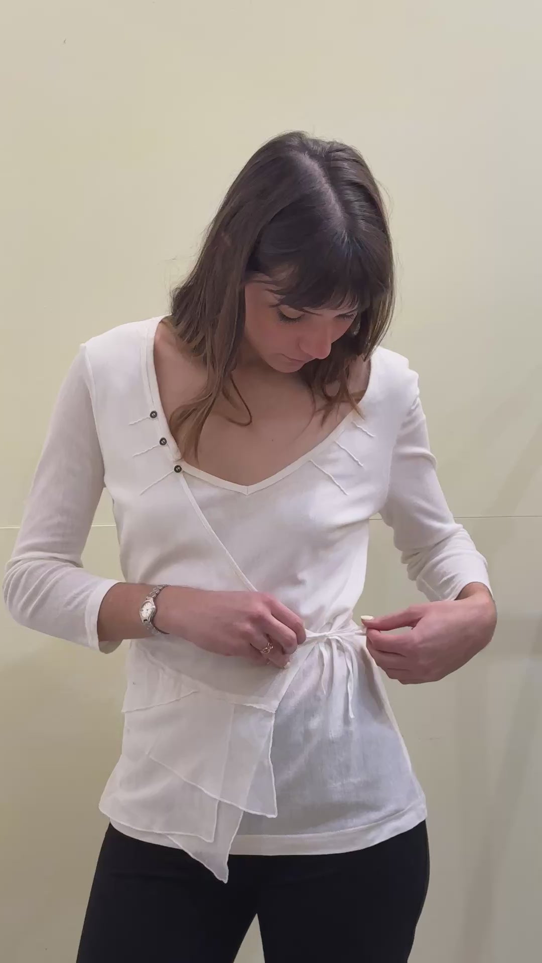 cotton wrap top m/l